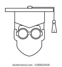 student graduation head with hat
