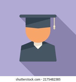 Student graduation icon flat vector. Online study. Success master