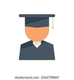 Student graduation icon flat vector. Online study. Success master isolated