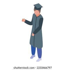 Icono de graduación estudiantil vector isométrico. Finanzas de oficina. Grant House
