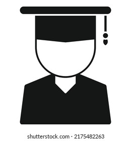 Student graduation icon simple vector. Online study. Success master
