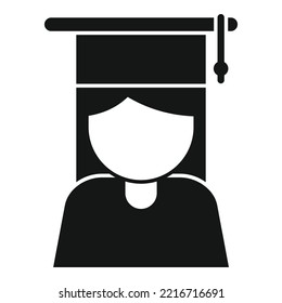 Student graduation icon simple vector. Study final. Academic paper