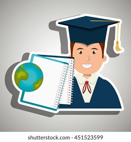 student graduation isolated icon design, vector illustration  graphic 