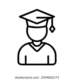 Student graduation line art vector illustration