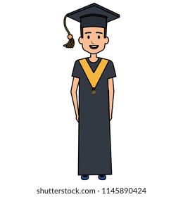 student graduation with uniform