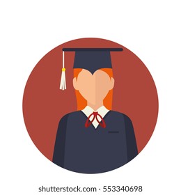 student with graduation uniform