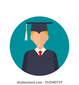 student with graduation uniform