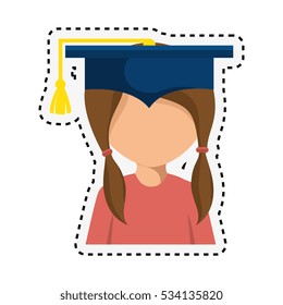 student graduation with uniform icon