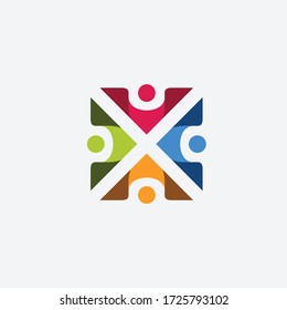 Student group icon logo design, Education logo people group symbol icon vector design