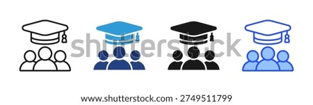 Student Group icon set multiple style collection