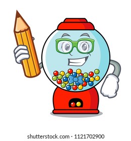 Student gumball machine character cartoon