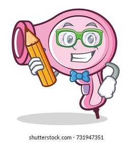 Student hair dryer character vector