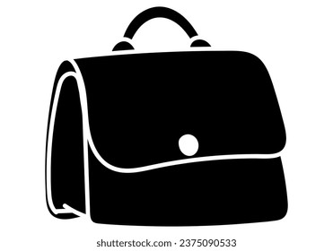 Student Handtasche Briefkasten Silhouette Vektorgrafik. Einzeln auf weißem Hintergrund