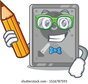 Student hard drive internal mascot isolated cartoon