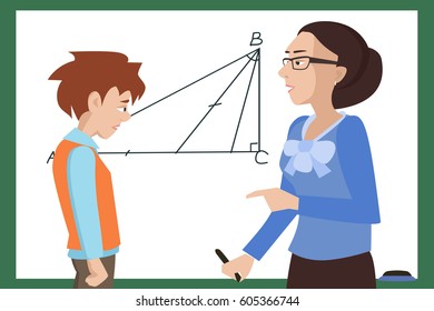 student has troubles at math lesson vector cartoon