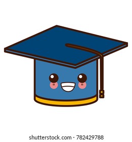 Student with hat avatar kawaii cartoon