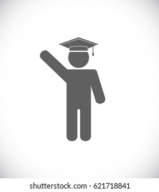 alumno con sombrero - icono de concepto
