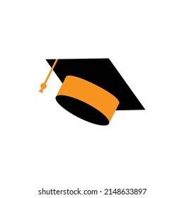 Student hat flat icon. Education symbol vector. 