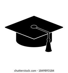 Student hat icon isolated on white background. Vector illustration