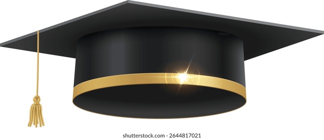 Icono de sombrero de estudiante aislado sobre fondo blanco.