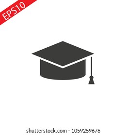 Student hat icon on whate background .vector.EPS 10