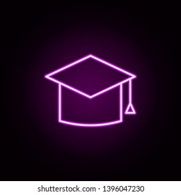student hat neon icon. Elements of education set. Simple icon for websites, web design, mobile app, info graphics