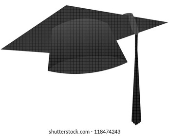 Student hat pixelated isolated on white - Online study illustration