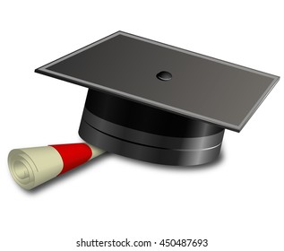 Student hat and scroll