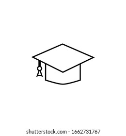 Student hat, vector education icon
