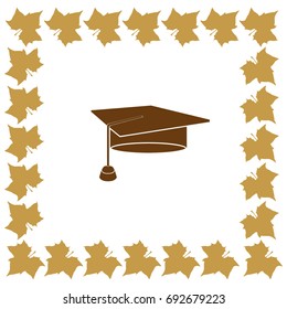 Student hat vector icon