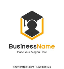 Student hat vector logo template with creative design. Graphic with cap and suitable for graduate, degree, success, education, academic and university.