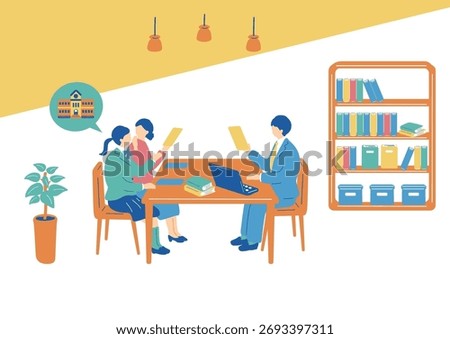 A student having a parent-teacher meeting