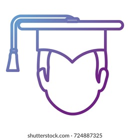 student head with hat graduation avatar
