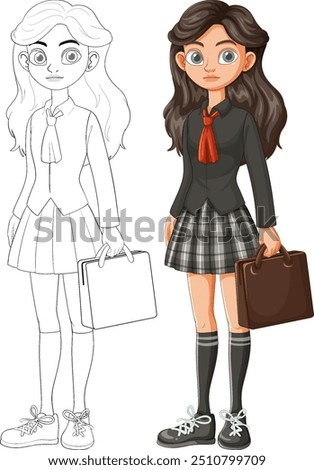 A student holding a briefcase and smiling