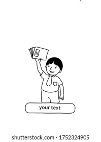 a student holding his book vector illustration graphic