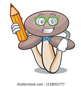Student honey agaric mushroom character cartoon