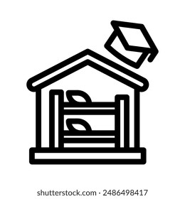 student hostel line icon illustration vector graphic. Simple element illustration vector graphic, suitable for app, websites, and presentations isolated on white background