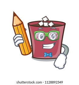 Student hot chocolate character cartoon