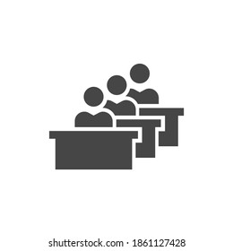 Student Icon Black and White Vector Graphic