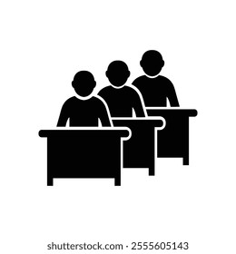 Student Icon Black and White Vector Graphic