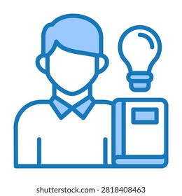 Student Icon Blue Dualtone Design Vector Illustration