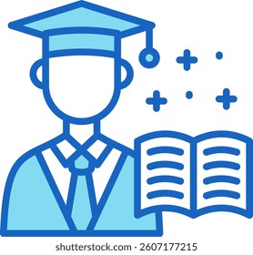 Student Icon Blue Vector Illustration