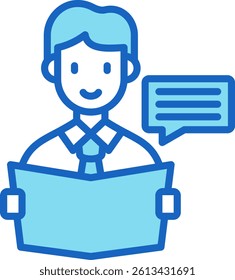 Student Icon Blue Vector Illustration