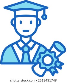 Student Icon Blue Vector Illustration