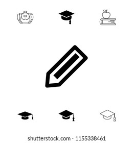 Student icon. collection of 7 student filled and outline icons such as pencil, arrows up, graduation cap, graduation hat, backpack. editable student icons for web and mobile.