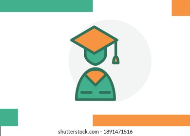 Student icon colored line symbol. School  icon symbol. Premium quality isolated education tools element Icons for education, online education, online learning, learn to think. 