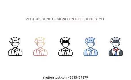 Studentensymboldesign mit weißem Hintergrund - Stockgrafik