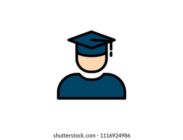 Student icon, filled line icon