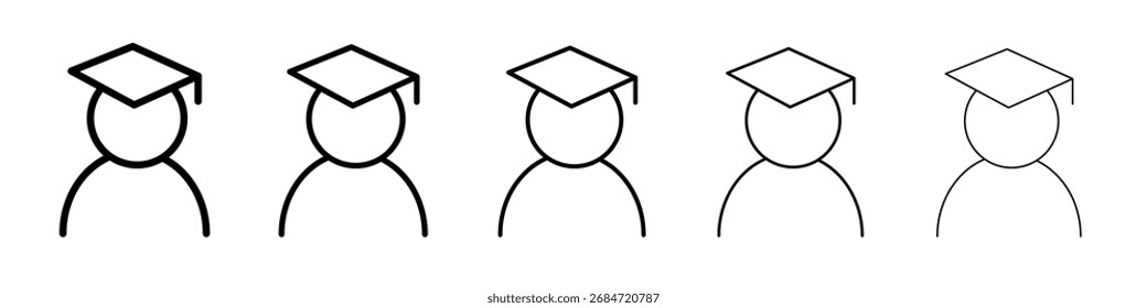 Student icon flat illustration set logo