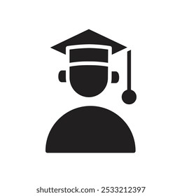 Student icon Flat line illustration